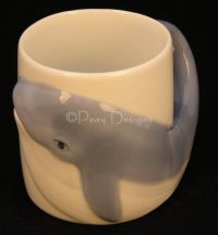 Blue WHALE HANDLE Sculpted Coffee Mug